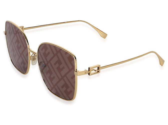Fendi Gold FF Baguette Square Sonnenbrille mit quadratischen Spiegelgläsern - Ansicht 3