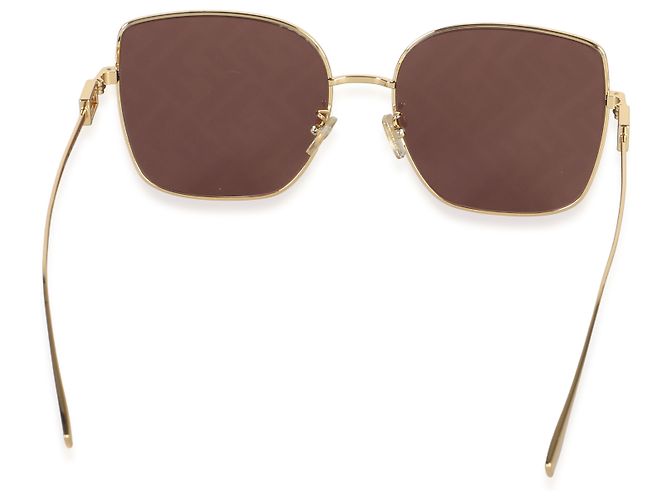 Fendi Gold FF Baguette Square Sonnenbrille mit quadratischen Spiegelgläsern - Ansicht 4