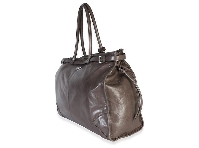 Prada Bonnie da uomo in vitello distressed color Clay - vista 3