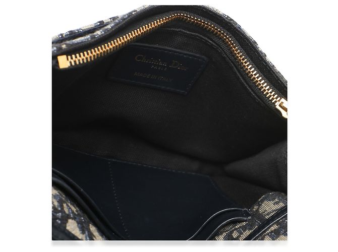 Pouch 2-in-1 30 Montaigne in jacquard Oblique blu navy Christian Dior - vista 5