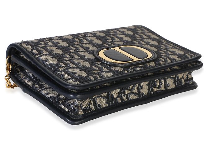 Pouch 2-in-1 30 Montaigne in jacquard Oblique blu navy Christian Dior - vista 7