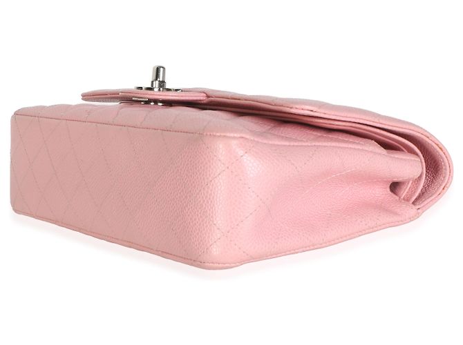 Borsa Chanel Pink Quilted Caviar Medium Classic Double Flap Bag - vista 6