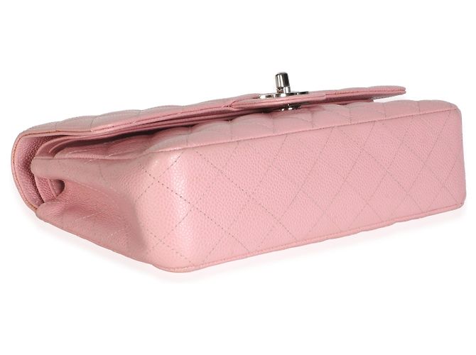 Borsa Chanel Pink Quilted Caviar Medium Classic Double Flap Bag - vista 7