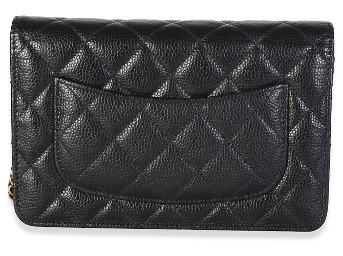 Portafoglio Chanel Black Quilted Caviar CC Wallet On Chain - vista 2