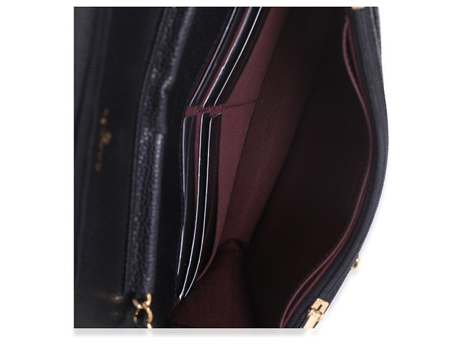 Portafoglio Chanel Black Quilted Caviar CC Wallet On Chain - vista 5