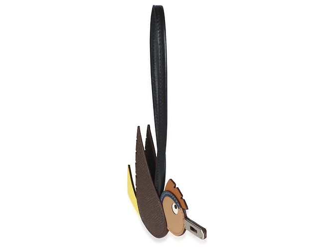 Hermès Chocolat Lime Deep Bleu Gold Noir Epsom Mysore Swift Milo Birdy Charm - vista 2