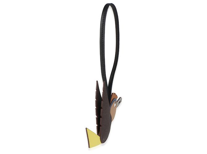 Hermès Chocolat Lime Deep Bleu Gold Noir Epsom Mysore Swift Milo Birdy Charm - vista 3