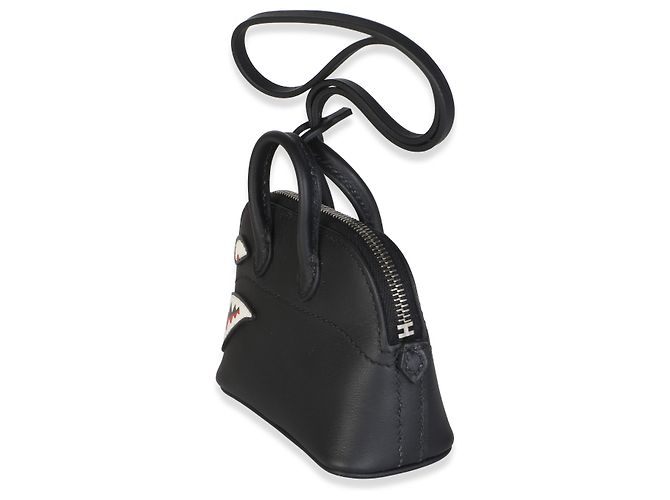 Hermès Mini Bolide Shark Bag Charm in Swift Nero - vista 3