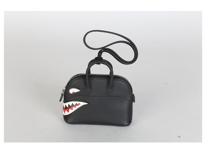 Hermès Mini Bolide Shark Bag Charm in Swift Nero - vista 8