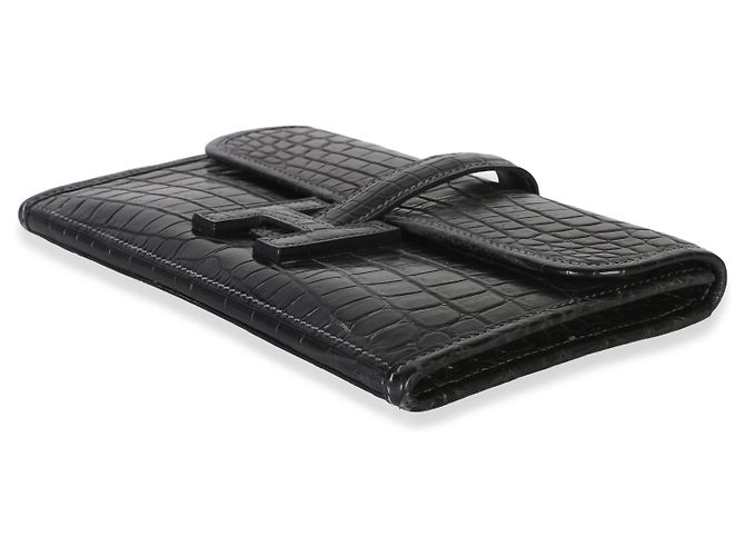 Hermès Mini Jige Clutch in Coccodrillo Niloticus Opaco Graphite - vista 6