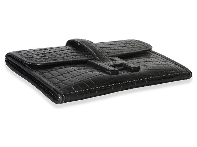 Hermès Mini Jige Clutch in Coccodrillo Niloticus Opaco Graphite - vista 7