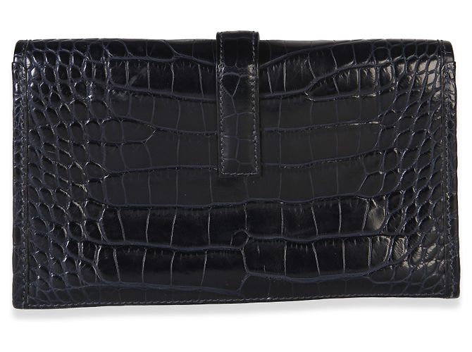 Hermès Blue Marine Matte Mississippi Alligator Mini Jige Clutch - vista 2