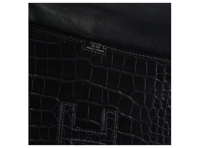 Hermès Blue Marine Matte Mississippi Alligator Mini Jige Clutch - vista 5