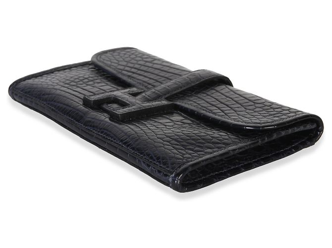 Hermès Blue Marine Matte Mississippi Alligator Mini Jige Clutch - vista 6