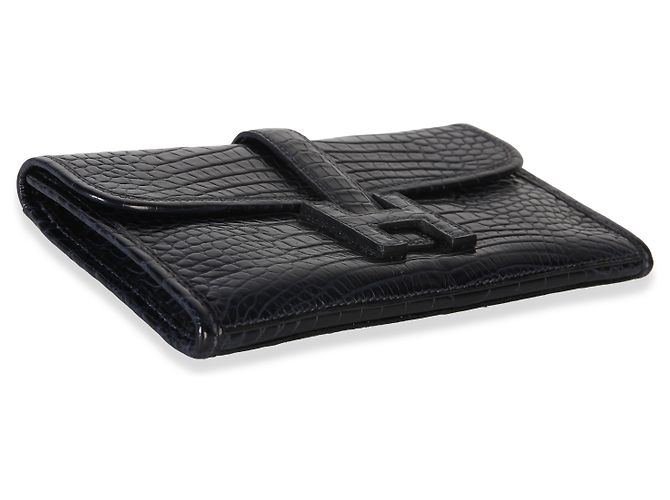 Hermès Blue Marine Matte Mississippi Alligator Mini Jige Clutch - vista 7