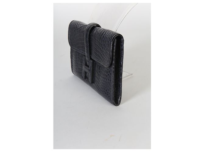 Hermès Blue Marine Matte Mississippi Alligator Mini Jige Clutch - vista 8