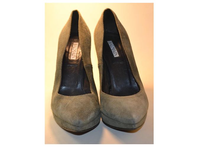 Balmain grüne Wildleder-Pumps Khaki - Ansicht 3