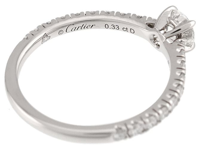 Cartier Solitärring aus Platin - Ansicht 4
