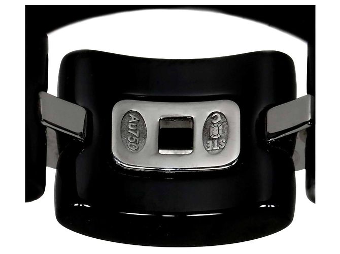 Anello Chanel Ultra in ceramica nera e oro bianco 18K - vista 3
