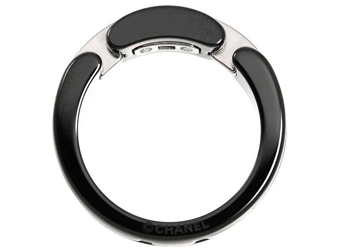 Anello Chanel Ultra in ceramica nera e oro bianco 18K - vista 6