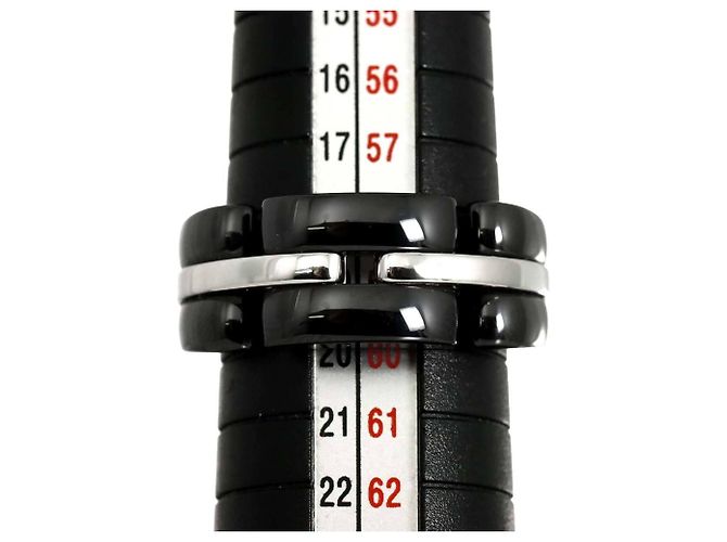 Anello Chanel Ultra in ceramica nera e oro bianco 18K - vista 9