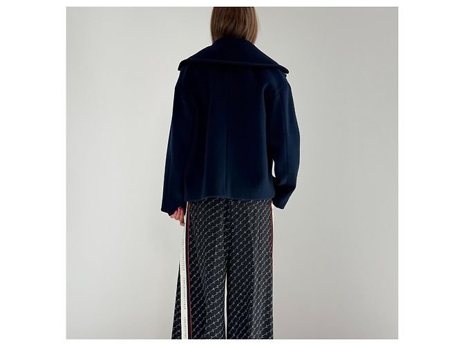 Weekend Max Mara verkürzte Wolljacke Navyblau - Ansicht 11