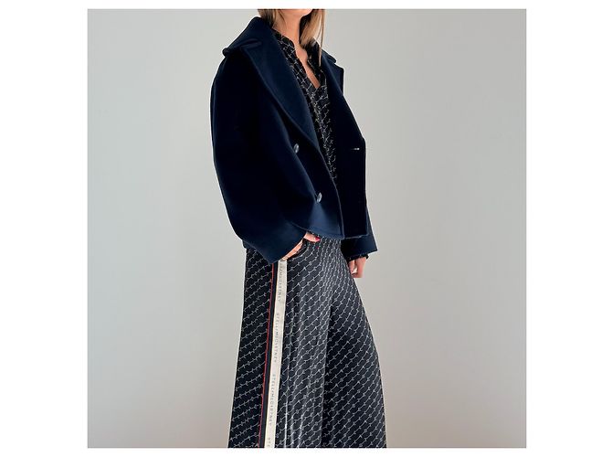Weekend Max Mara verkürzte Wolljacke Navyblau - Ansicht 3