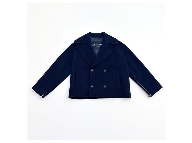 Weekend Max Mara verkürzte Wolljacke Navyblau - Ansicht 4
