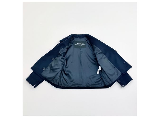 Weekend Max Mara verkürzte Wolljacke Navyblau - Ansicht 5