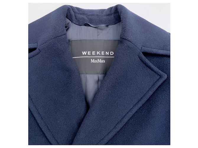 Weekend Max Mara verkürzte Wolljacke Navyblau - Ansicht 6