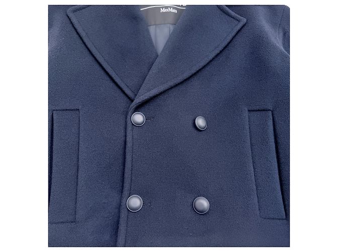 Weekend Max Mara verkürzte Wolljacke Navyblau - Ansicht 8