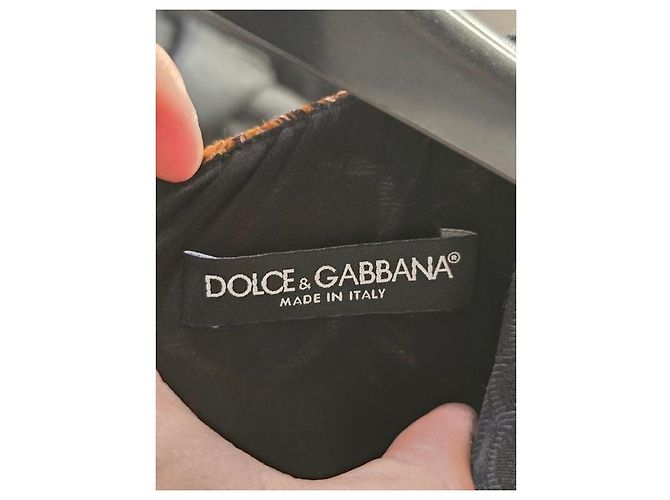 Abito foderato in misto seta stampato nero Dolce & Gabbana - Taglia L Usato - vista 7