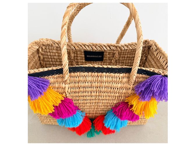 Autre Marque Nannacay Raffia Tote Bag with Multicoloured Tassels - view 4