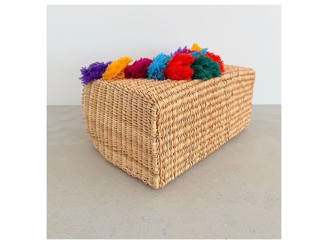 Autre Marque Nannacay Raffia Tote Bag with Multicoloured Tassels - view 8