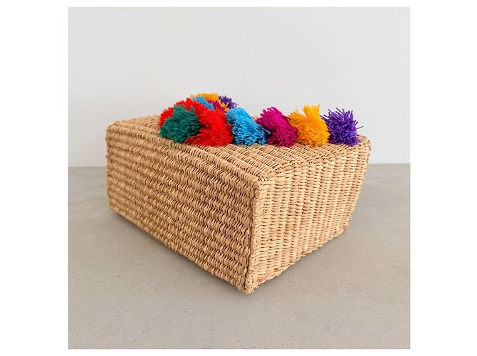Autre Marque Nannacay Raffia Tote Bag with Multicoloured Tassels - view 9