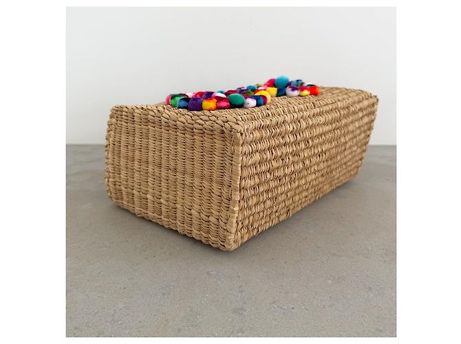Autre Marque Nannacay Stroh-Tote-Bag mit Pompons - Ansicht 7