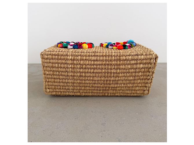 Autre Marque Nannacay Stroh-Tote-Bag mit Pompons - Ansicht 8