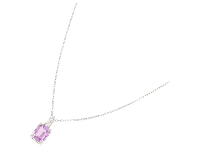 Autre Marque Platin-Saphir-Diamant-Halskette - Ansicht 2