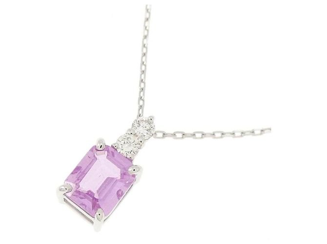Autre Marque Platin-Saphir-Diamant-Halskette - Ansicht 3