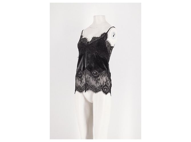 Autre Marque Top cropped nero con pizzo HERSKIND - vista 4