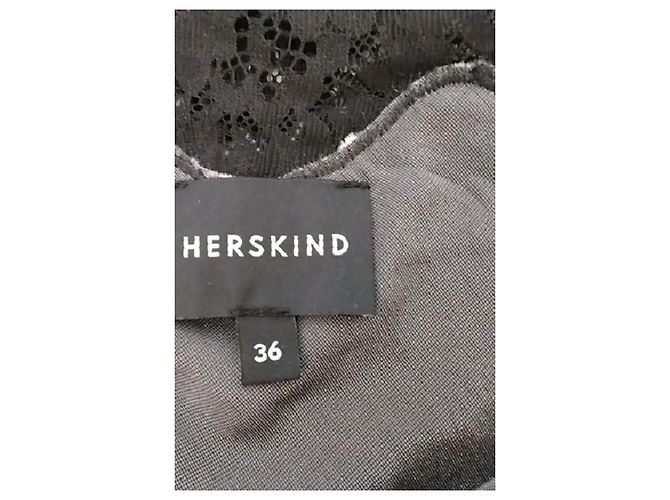Autre Marque Top cropped nero con pizzo HERSKIND - vista 7