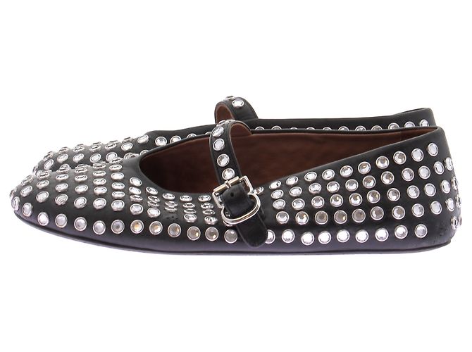 Sapatilhas Alaïa de pele preta com strass - vista 2