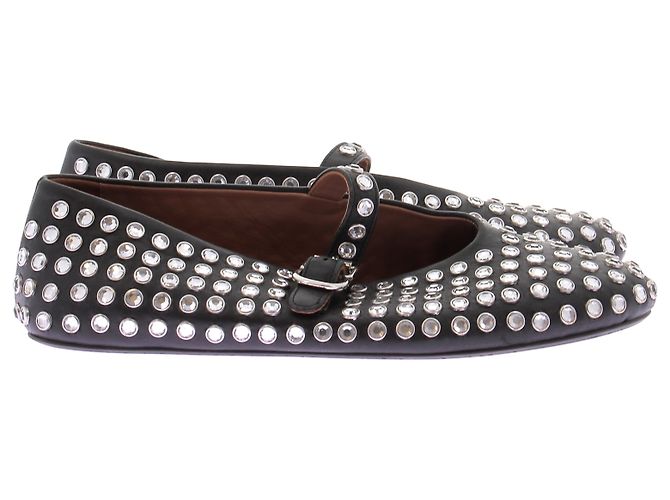 Sapatilhas Alaïa de pele preta com strass - vista 3