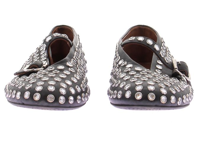Sapatilhas Alaïa de pele preta com strass - vista 4