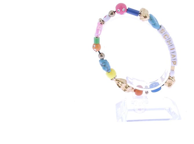 Schiaparelli Mehrfarbiges Perlenarmband "SCHIAP" - Ansicht 3