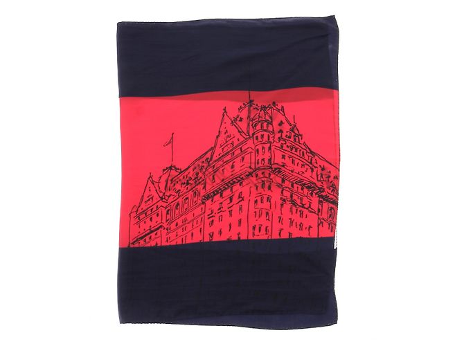 Sciarpa di seta Tommy Hilfiger X The Plaza Blu navy - vista 3