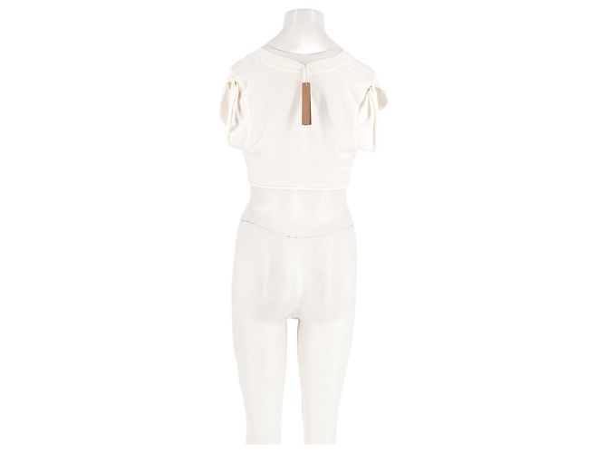 Autre Marque Top cropped de algodão branco SKIMS com decote em V - vista 2