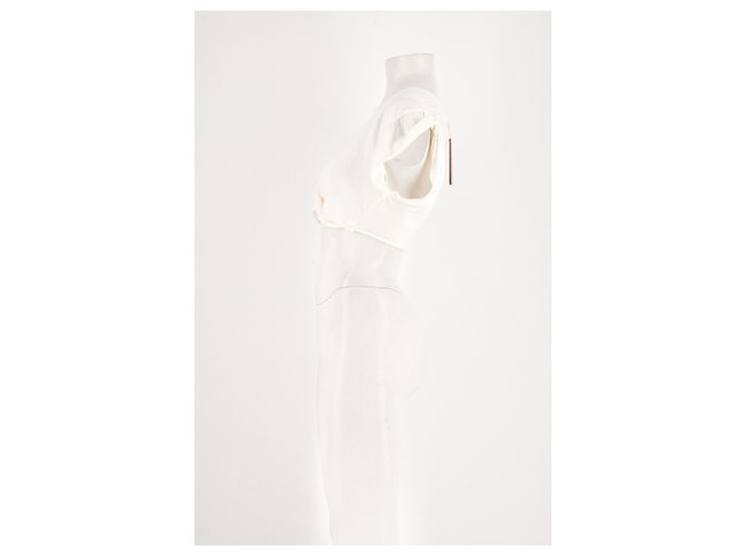 Autre Marque Top cropped de algodão branco SKIMS com decote em V - vista 3