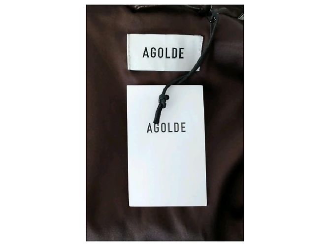 Jaqueta de couro marrom Agolde - vista 7