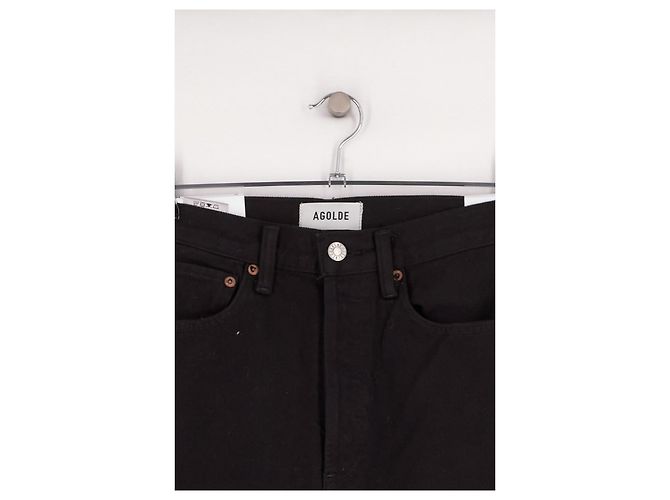 Jeans wide leg de algodão preto Agolde - vista 3